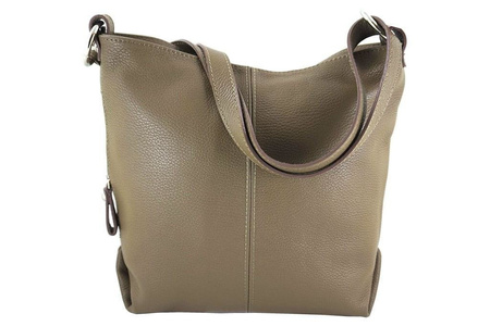 Torebka damska skórzana na ramię Różowa pudrowa