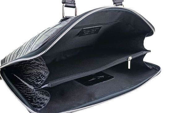 Torba na laptopa damska skórzana Barberinis - Czarna 