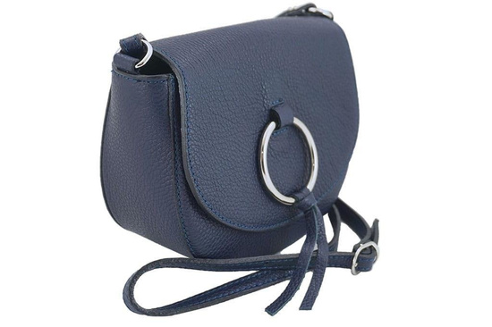 Damska skórzana listonoszka włoska - Czarna 