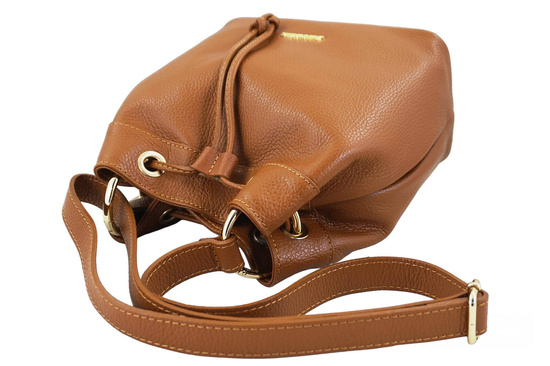 Torebka skórzana / mini worek - Brązowa jasna 