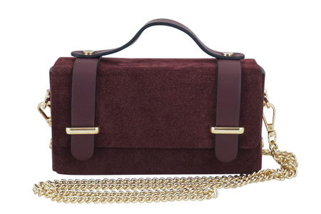 Zamszowa torebka Barberinis wizytowa - Bordowa 