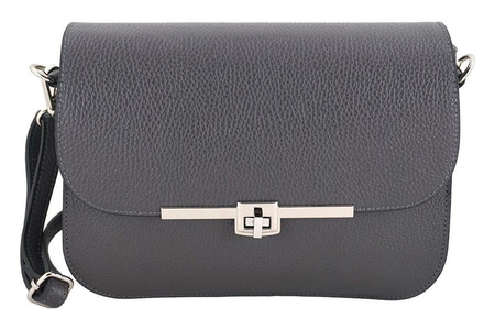 Wizytowa torebka listonoszka skórzana - Barberini's - Granatowa