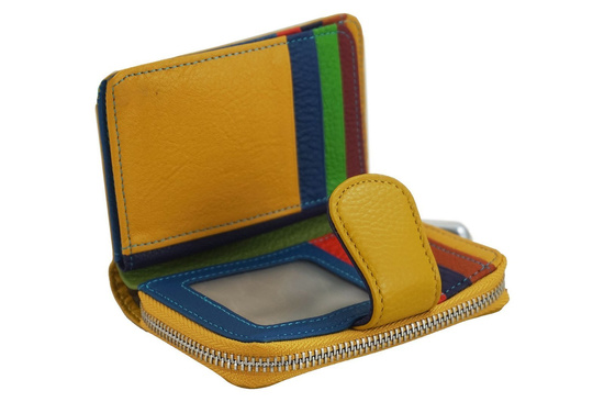 Portfel skórzany młodzieżowy - kolorowy - Czerwony