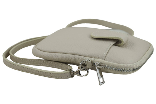 Skórzane etui na telefon - Beżowe jasne