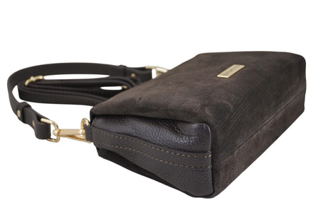 Zamszowa listonoszka damska Barberinis - Brązowa ciemna