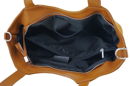 Torebka damska zamszowa typu worek - Brązowa jasna