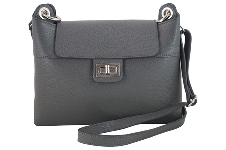Torebka damska skórzana crossbody - Zielona ciemna