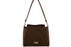 Torebka miejska z naturalnego zamszu i skóry - Brązowa 