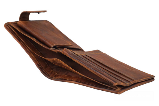 Ekskluzywny portfel męski z zapięciem - Brązowy 