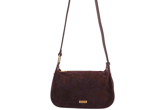 Elegancka torebka zamszowa na ramię - Bordowa 