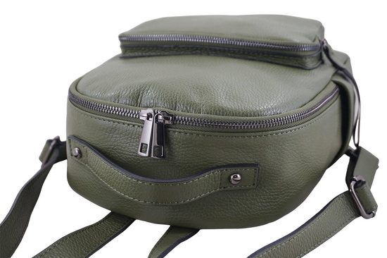 Elegancki plecak skórzany - Zielony 