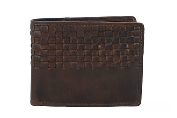 Stylowy portfel męski skórzany - Brązowy ciemny