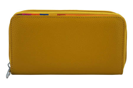 Antykradzieżowy portfel z ochroną RFID - Żółty ciemny 