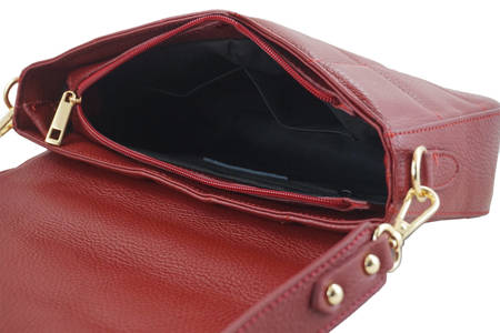 Modna torebka pikowana skórzana - Czerwona 
