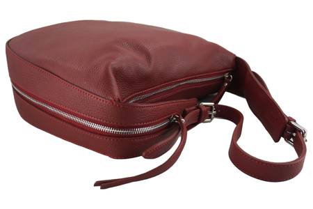 Modne torebki na ramię ze skóry naturalnej - Czerwona 
