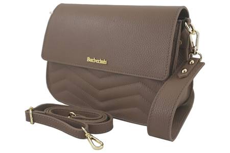 Torebka skórzana crossbody włoska - Bordowa 