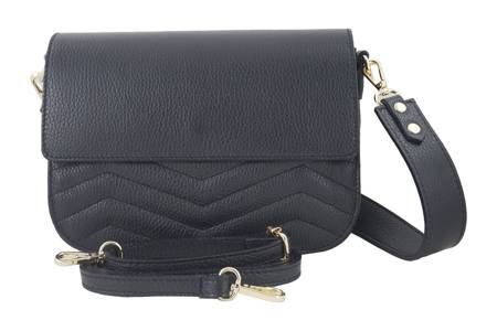 Torebka skórzana crossbody włoska - Bordowa 