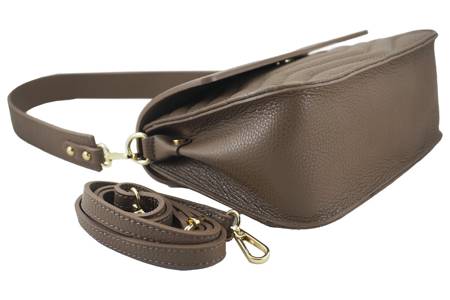 Torebka skórzana crossbody włoska - Bordowa 