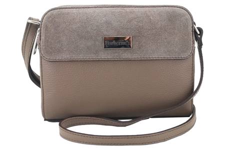 Torebka skórzana crossbody zamszowa - Czerwona 