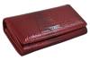 Klasyczny skórzany portfel damski CROCO - Czerwony 