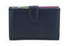 Skórzane portfele z ochroną kart RFID - Granatowe 